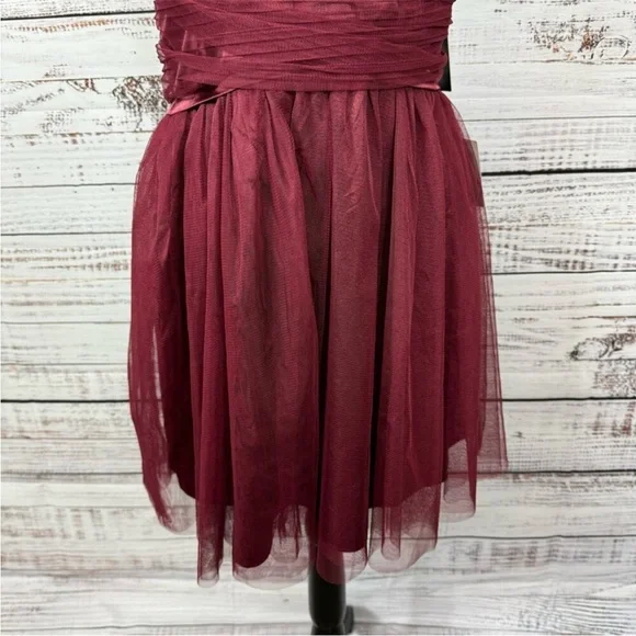 Lulu’s Love at first Twirl strapless size XL tulle deep red dress NWT - Picture 4 of 7